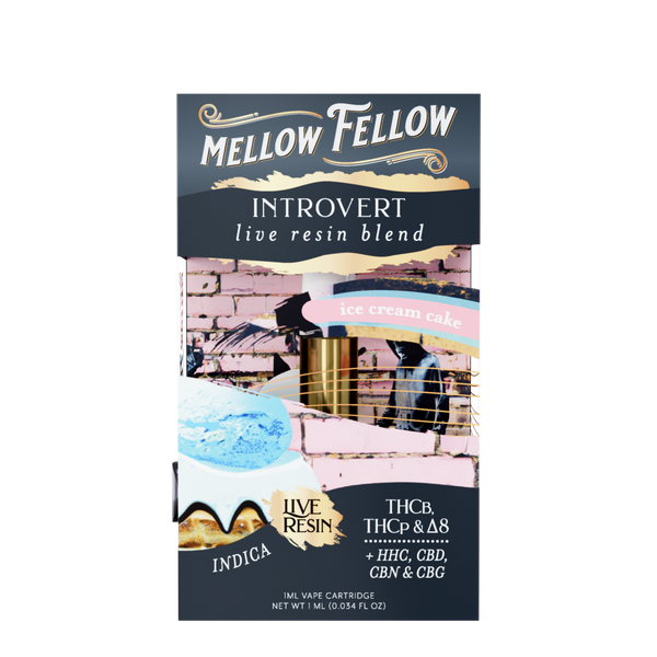 Introvert Blend 1ml Live Resin Vape Cartridge - Ice Cream Cake (Indica)