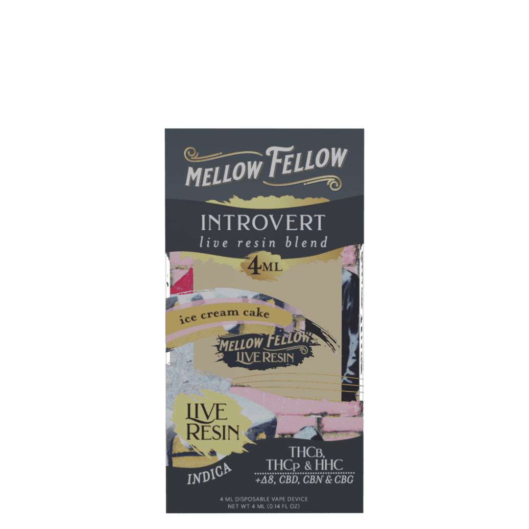 Introvert Blend 4ml Live Resin Disposable Vape - Ice Cream Cake (Indica) - Mellow Fellow