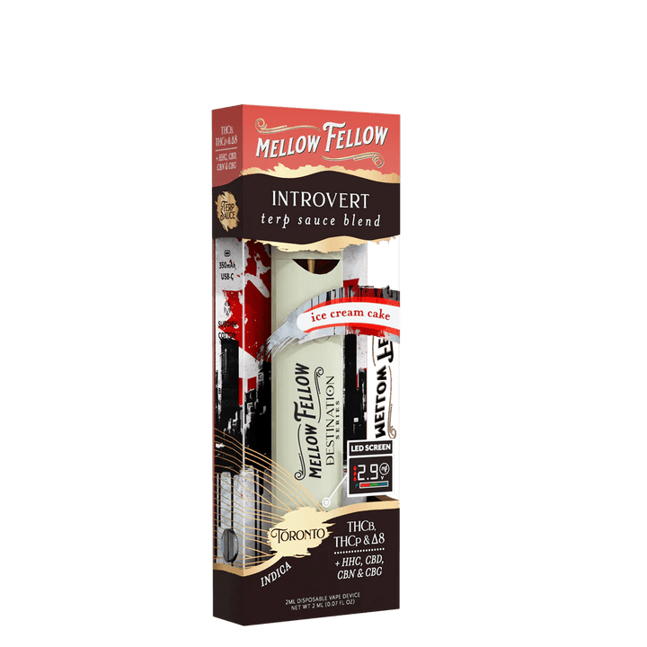 Introvert Blend - Destination: Toronto - Terp Sauce 2ml Disposable Vape - Ice Cream Cake (Indica) - Mellow Fellow