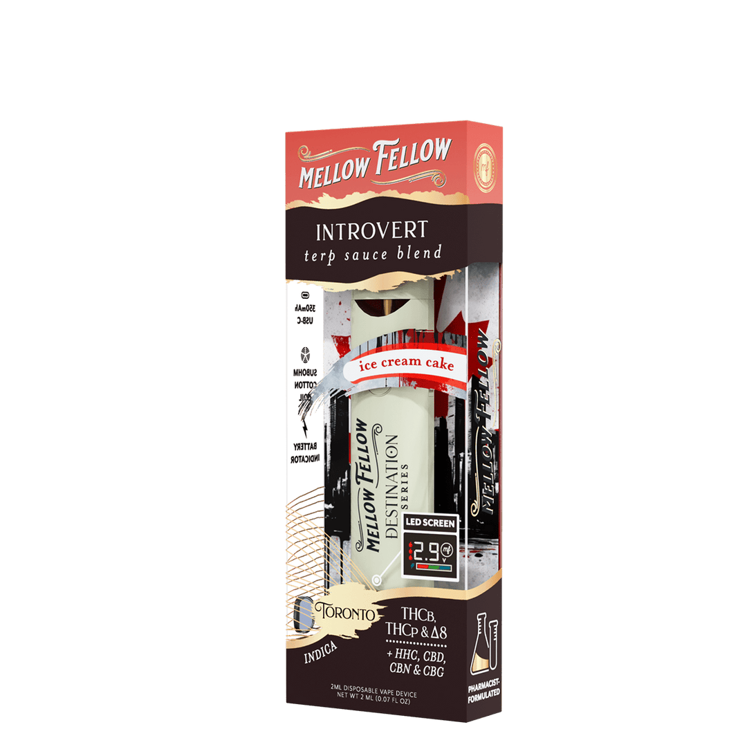 Introvert Blend - Destination: Toronto - Terp Sauce 2ml Disposable Vape - Ice Cream Cake (Indica) - Mellow Fellow
