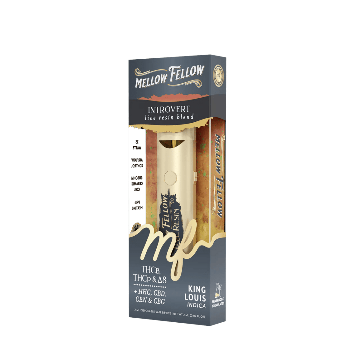 Introvert Blend 2ml Live Resin Disposable Vape - King Louis (Indica) - Mellow Fellow