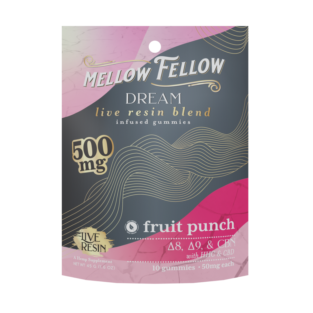 Dream Blend Live Resin M - Fusions Edibles Fruit Punch 500mg - Mellow Fellow