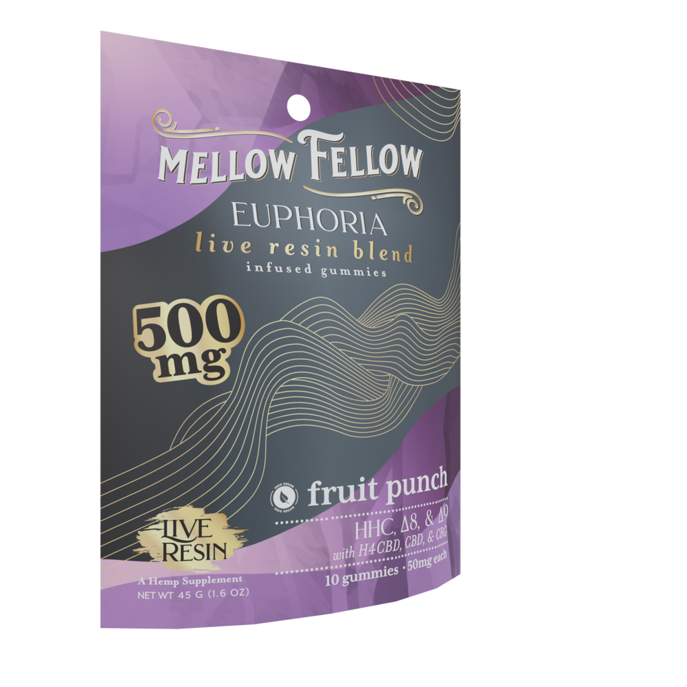 Euphoria Blend Live Resin M - Fusions Edibles Fruit Punch 500mg - Mellow Fellow