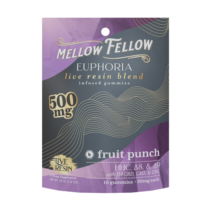 Euphoria Blend Live Resin M - Fusions Edibles Fruit Punch 500mg - Mellow Fellow