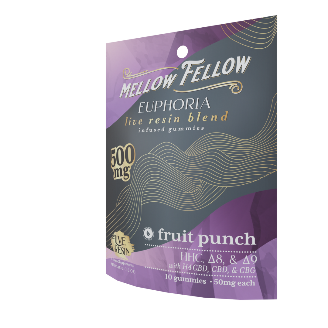 Euphoria Blend Live Resin M - Fusions Edibles Fruit Punch 500mg - Mellow Fellow