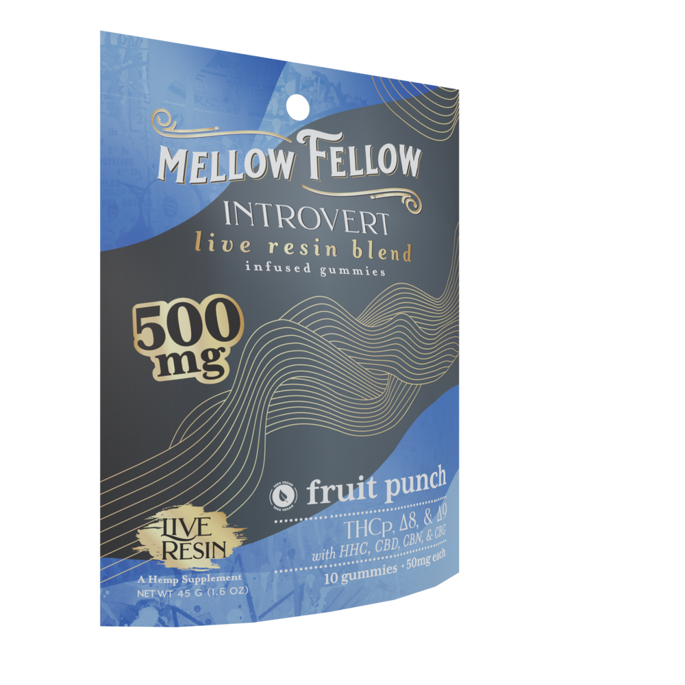 Introvert Blend Live Resin M - Fusions Edibles Fruit Punch 500mg - Mellow Fellow