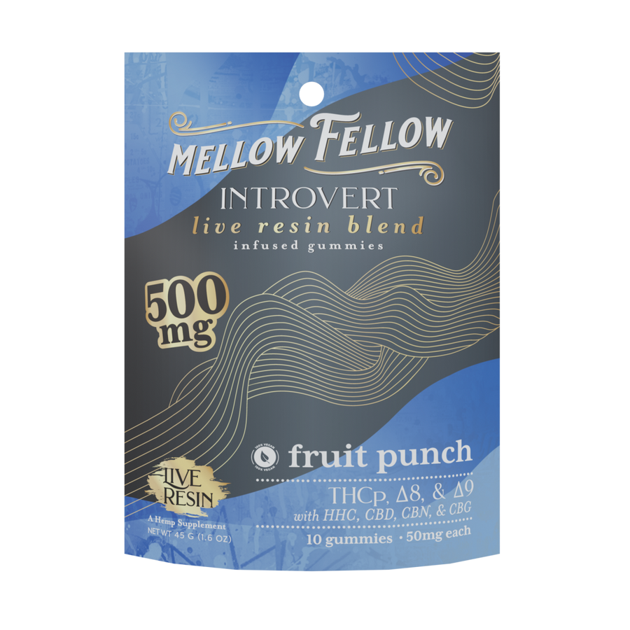 Introvert Blend Live Resin M - Fusions Edibles Fruit Punch 500mg - Mellow Fellow