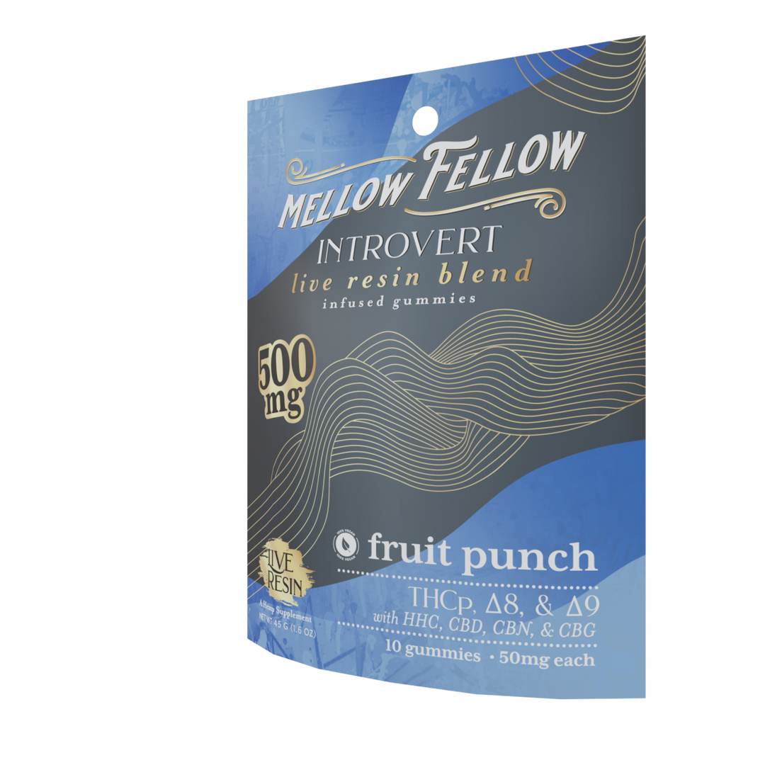 Introvert Blend Live Resin M - Fusions Edibles Fruit Punch 500mg - Mellow Fellow