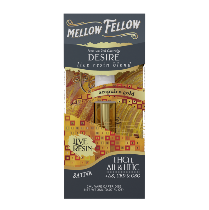 Desire Blend 2ml Live Resin Vape Cartridge - Acapulco Gold (Sativa) - Mellow Fellow