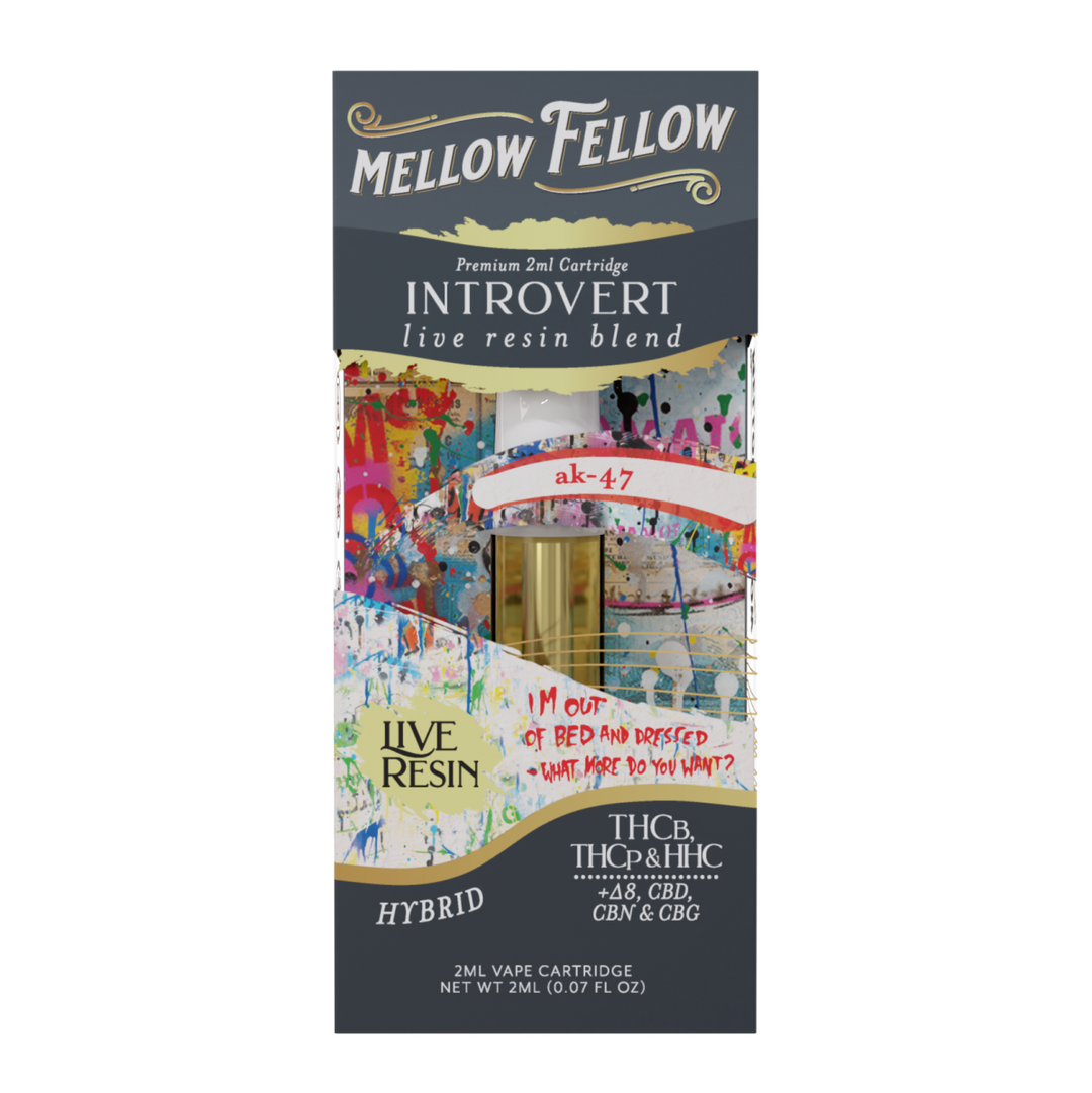 Introvert Blend 2ml Live Resin Vape Cartridge - AK - 47 (Hybrid) - Mellow Fellow