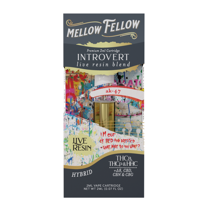 Introvert Blend 2ml Live Resin Vape Cartridge - AK - 47 (Hybrid) - Mellow Fellow