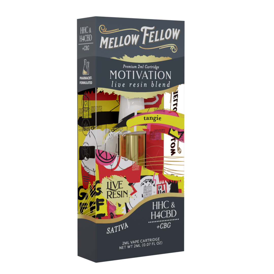 Motivation Blend 2ml Live Resin Vape Cartridge - Tangie (Sativa) - Mellow Fellow