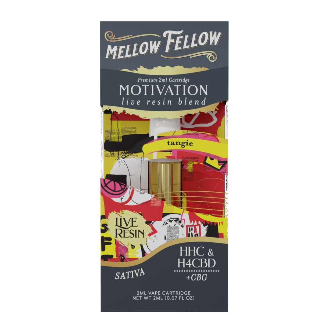 Motivation Blend 2ml Live Resin Vape Cartridge - Tangie (Sativa) - Mellow Fellow