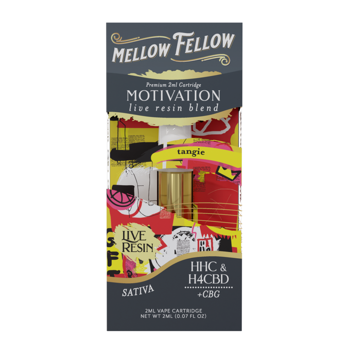 Motivation Blend 2ml Live Resin Vape Cartridge - Tangie (Sativa) - Mellow Fellow