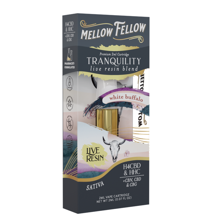 Tranquility Blend 2ml Live Resin Vape Cartridge - White Buffalo (Sativa) - Mellow Fellow