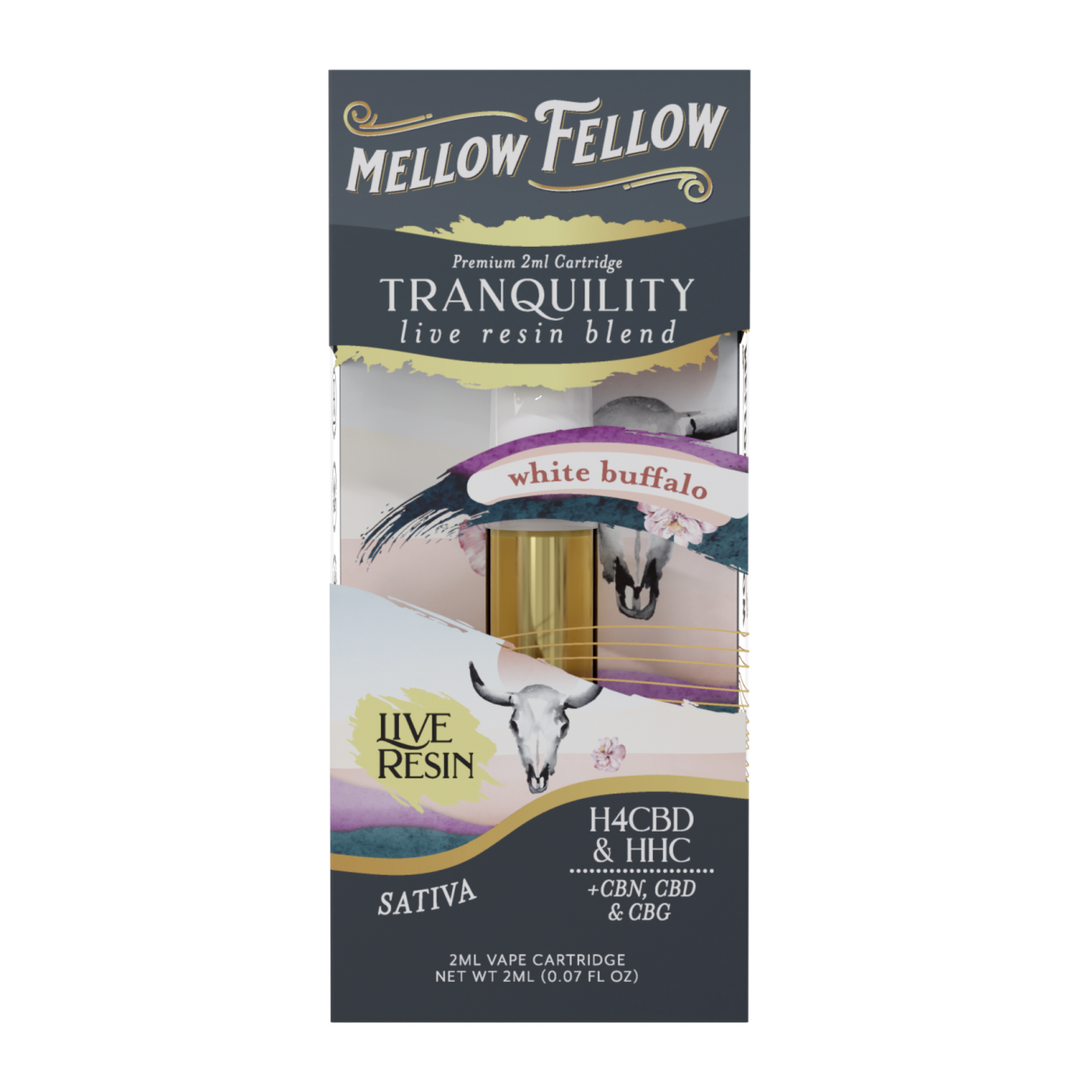 Tranquility Blend 2ml Live Resin Vape Cartridge - White Buffalo (Sativa) - Mellow Fellow