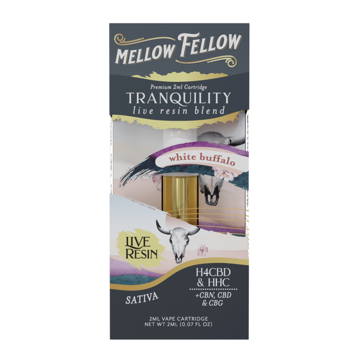 Tranquility Blend 2ml Live Resin Vape Cartridge - White Buffalo (Sativa) - Mellow Fellow