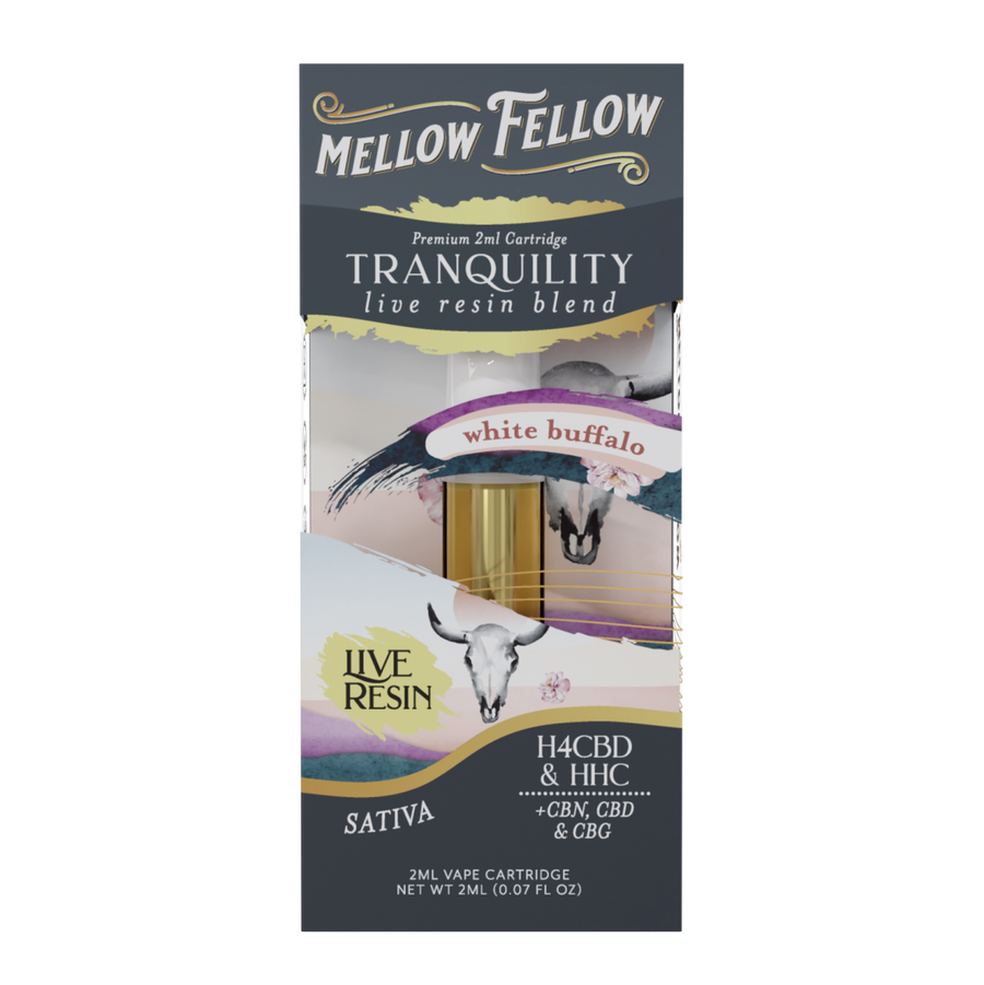 Tranquility Blend 2ml Live Resin Vape Cartridge - White Buffalo (Sativa) - Mellow Fellow