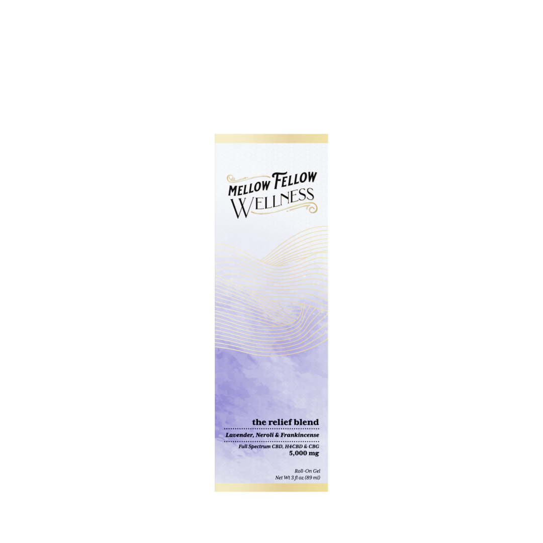 Wellness Roll On Gel - Relief Blend - Lavender, Neroli + Frankincense - 5000mg - Mellow Fellow