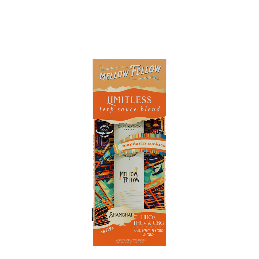 Limitless Blend - Terp Sauce 1ml Disposable Spinner Vape - Mandarin Cookies (Sativa) - Mellow Fellow