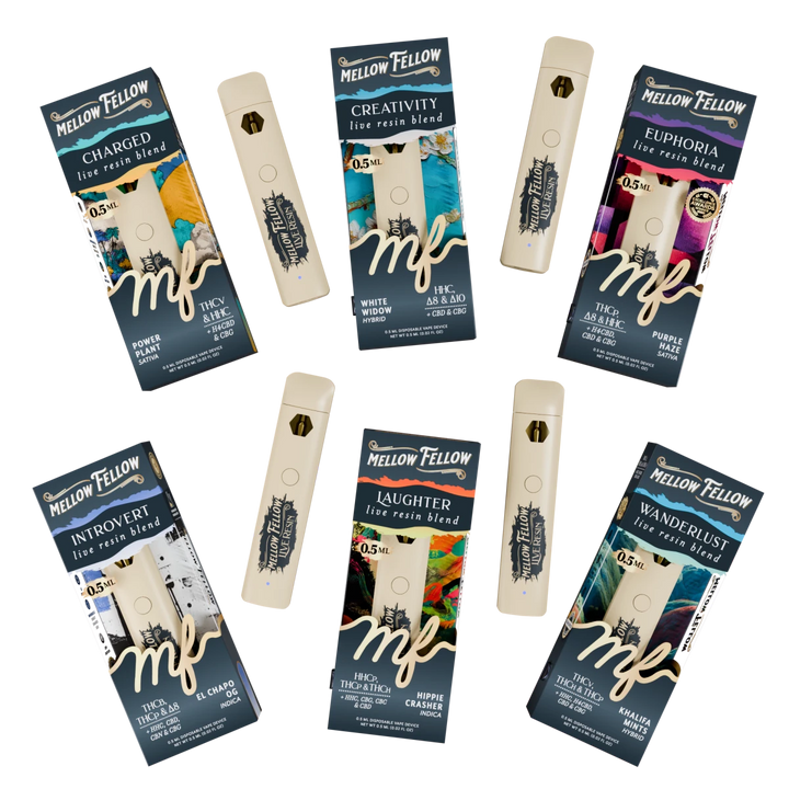 Live Resin 0.5ml Disposable Vapes Bundle 6 Pack - Mellow Fellow