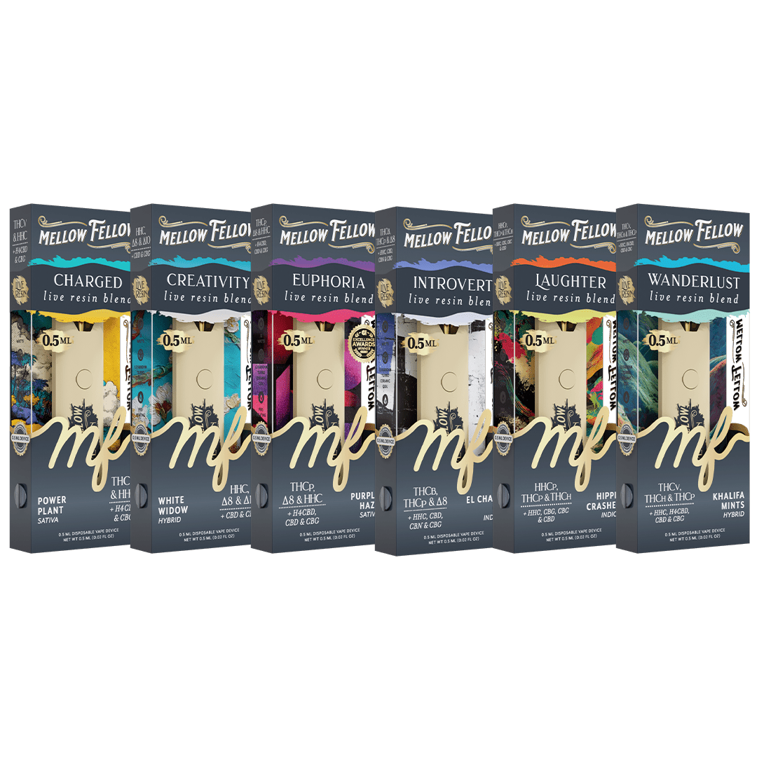 Live Resin 0.5ml Disposable Vapes Bundle 6 Pack - Mellow Fellow