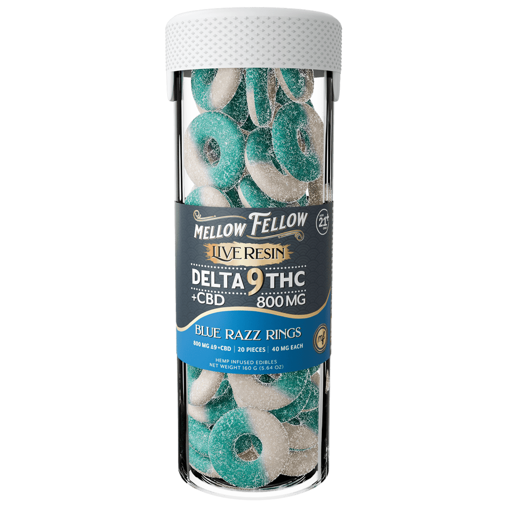 Delta 9 Live Resin Blue Razz Rings - Mellow Fellow