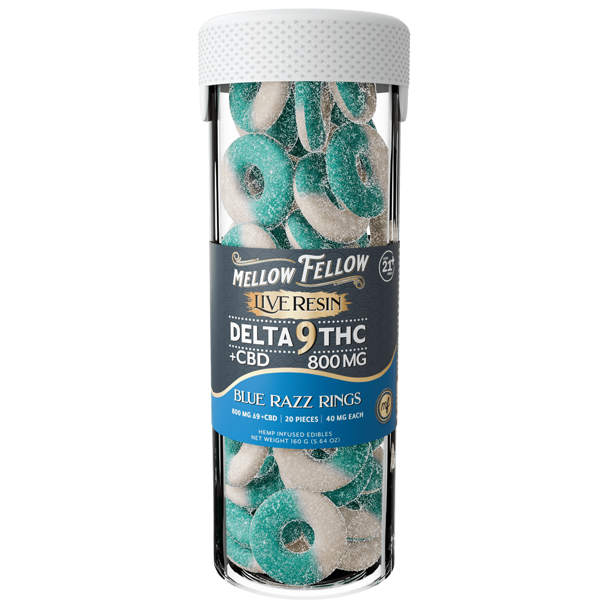 Delta 9 Live Resin Blue Razz Rings | Hemp Derived Delta 9 Gummies