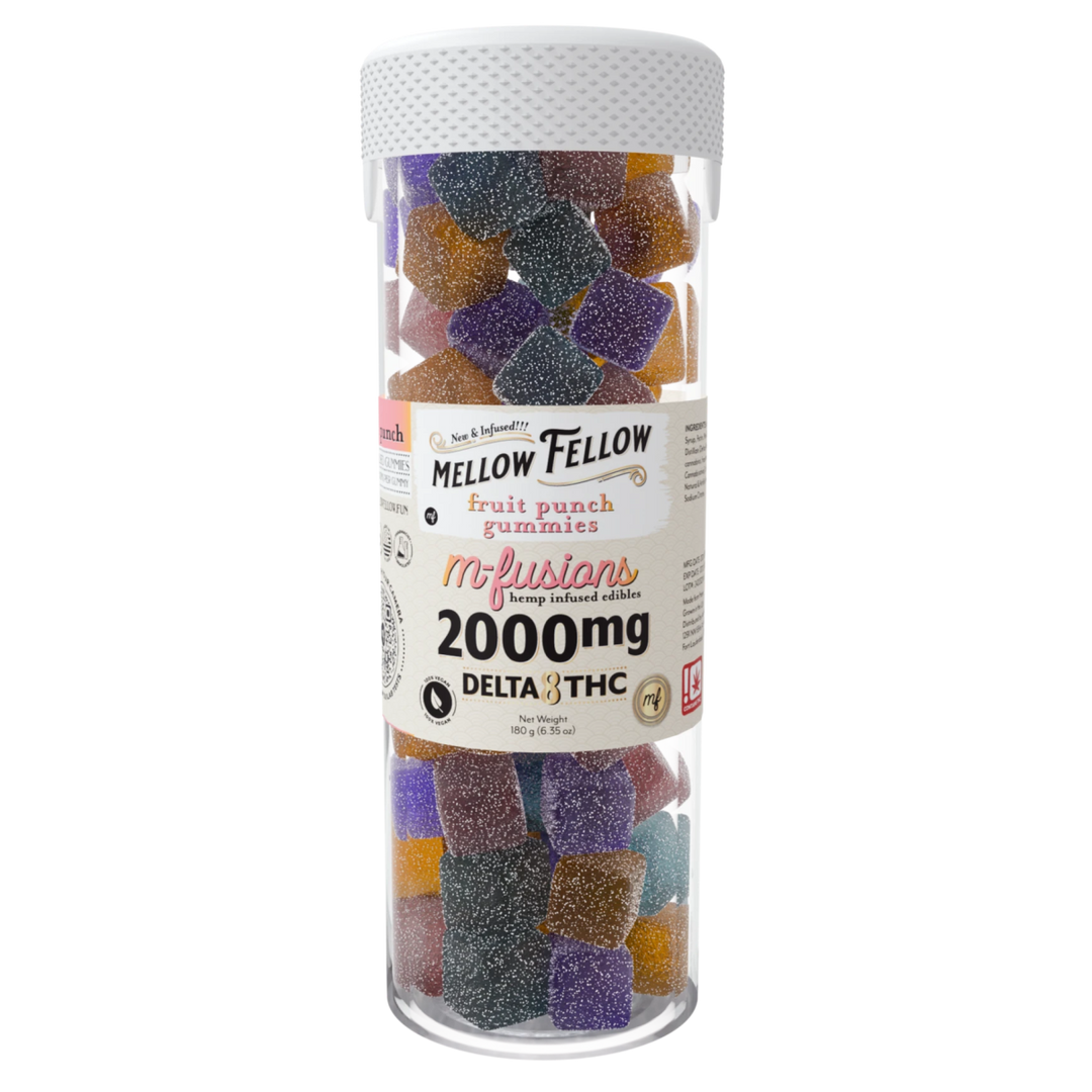 M - Fusions Delta 8 THC Fruit Punch Gummies 40 Ct. - 50mg Delta 8 per gummy - Mellow Fellow