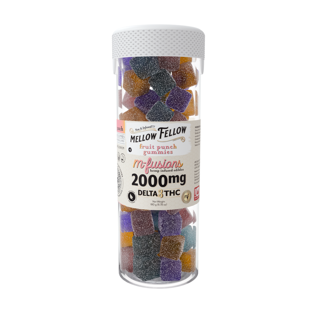 M - Fusions Delta 8 THC Fruit Punch Gummies 40 Ct. - 50mg Delta 8 per gummy - Mellow Fellow