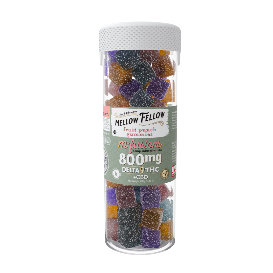 Delta 9 THC M - Fusions Fruit Punch Gummies - 40 Ct. 800mg - Mellow Fellow