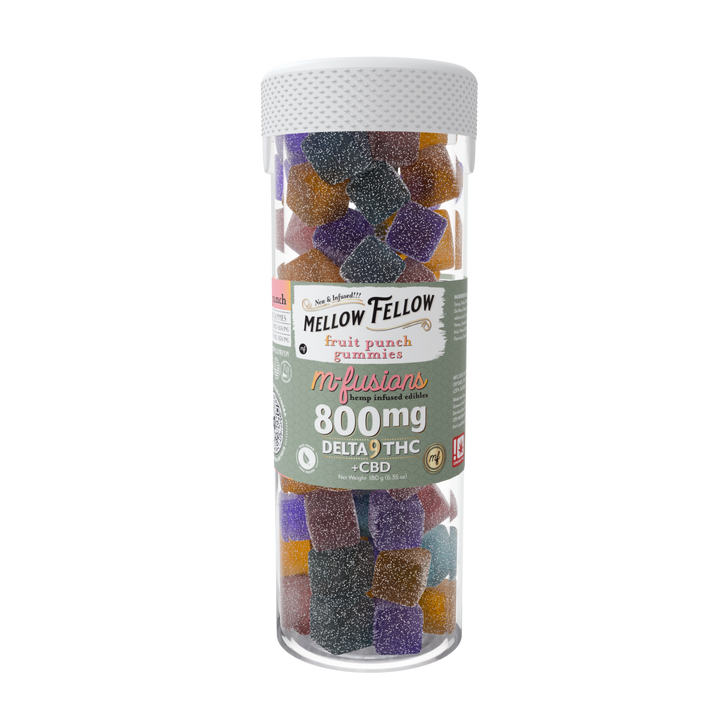 Delta 9 THC M - Fusions Fruit Punch Gummies - 40 Ct. 800mg - Mellow Fellow