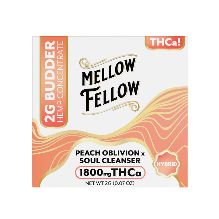 THCa 2g Budder Jar - Peach Oblivion x Soul Cleanser (Hybrid) - Mellow Fellow
