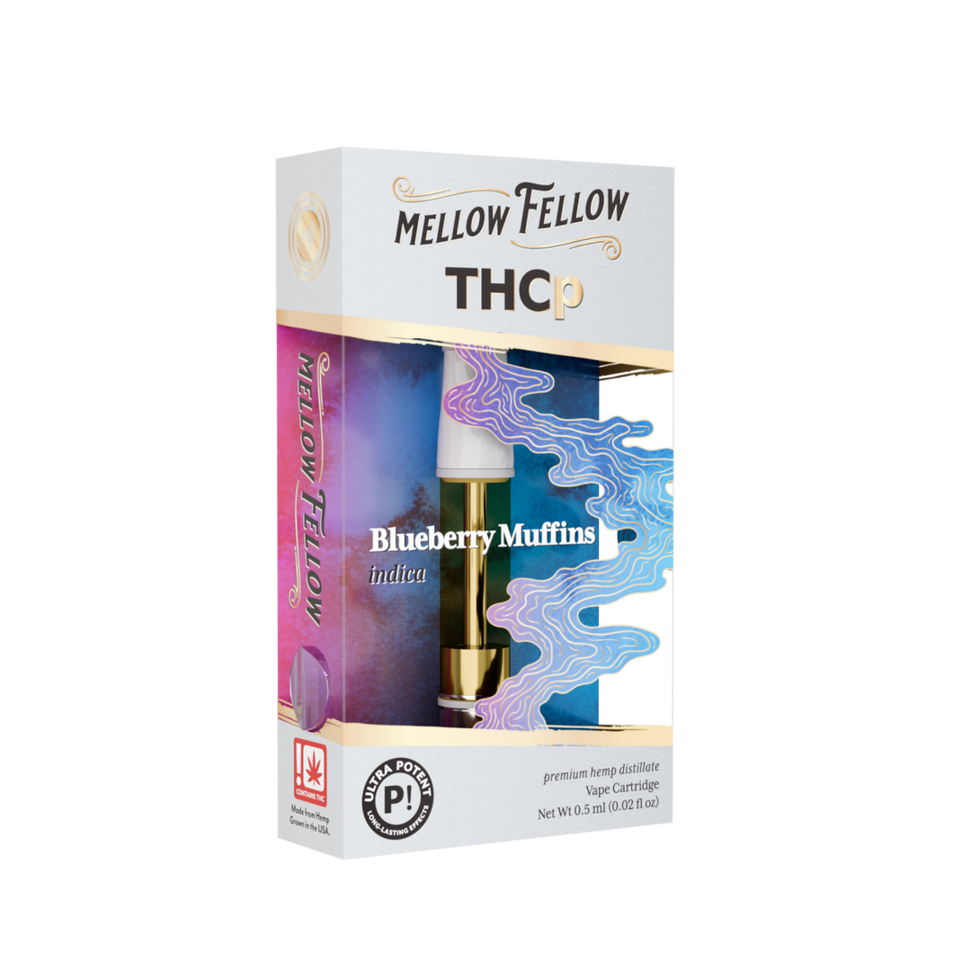 THCp 0.5ml Vape Cartridge - Blueberry Muffins (Indica) - Mellow Fellow