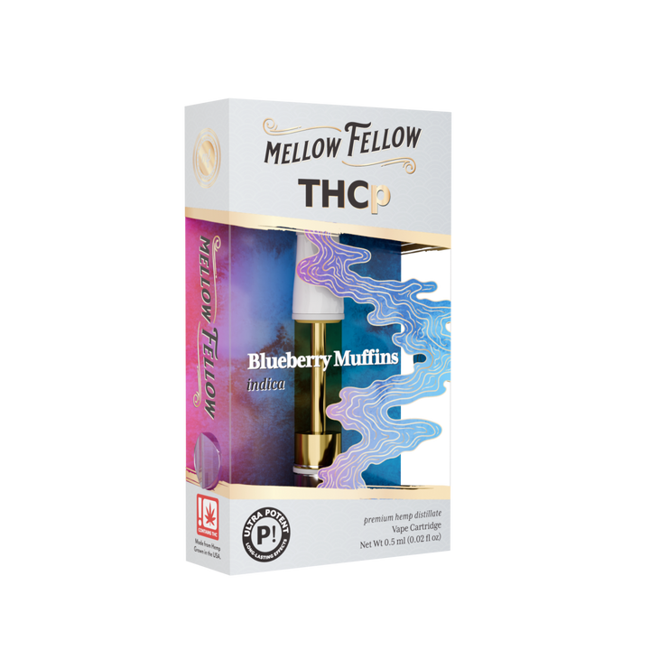 THCp 0.5ml Vape Cartridge - Blueberry Muffins (Indica) - Mellow Fellow