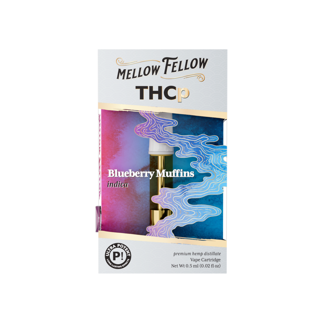 THCp 0.5ml Vape Cartridge - Blueberry Muffins (Indica) - Mellow Fellow