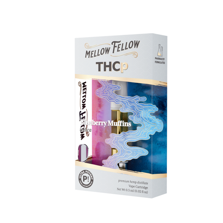 THCp 0.5ml Vape Cartridge - Blueberry Muffins (Indica) - Mellow Fellow