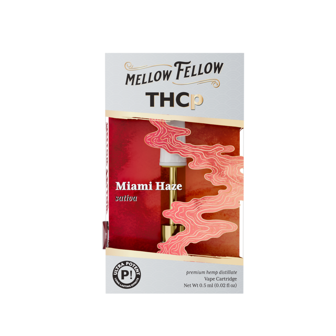 THCp 0.5ml Vape Cartridge - Miami Haze (Sativa) - Mellow Fellow