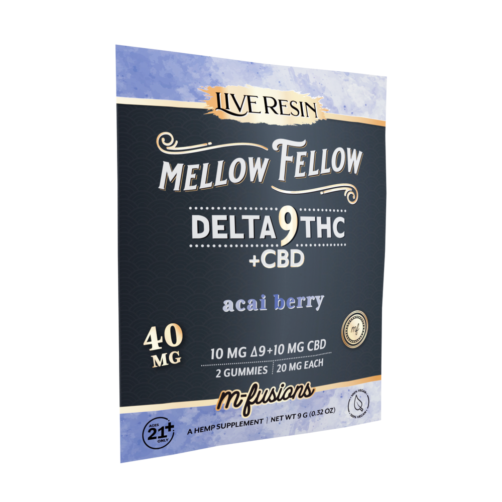 Delta 9 Live Resin Gummies 40mg 2 ct. - Acai - Mellow Fellow