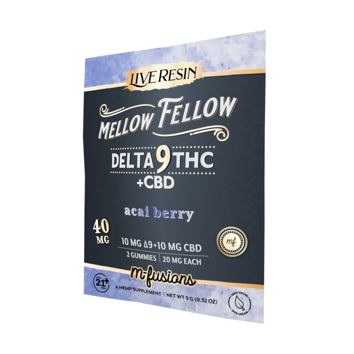 Delta 9 Live Resin Gummies 40mg 2 ct. - Acai - Mellow Fellow