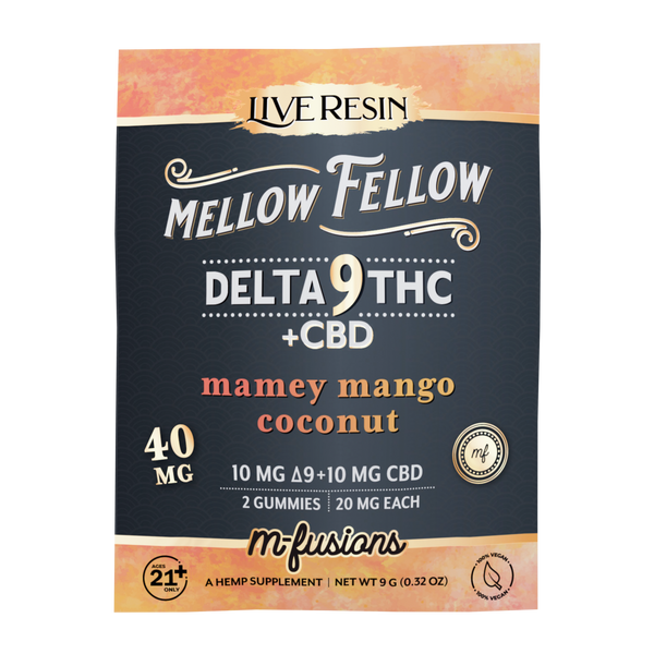 Delta 9 Live Resin Gummies 40mg 2 ct. - Mamey Mango Coconut