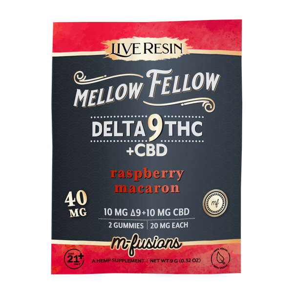 Delta 9 Live Resin Gummies 40mg 2 ct. - Raspberry Macaron