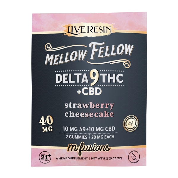 Delta 9 Live Resin Gummies 40mg 2 ct. - Strawberry Cheesecake