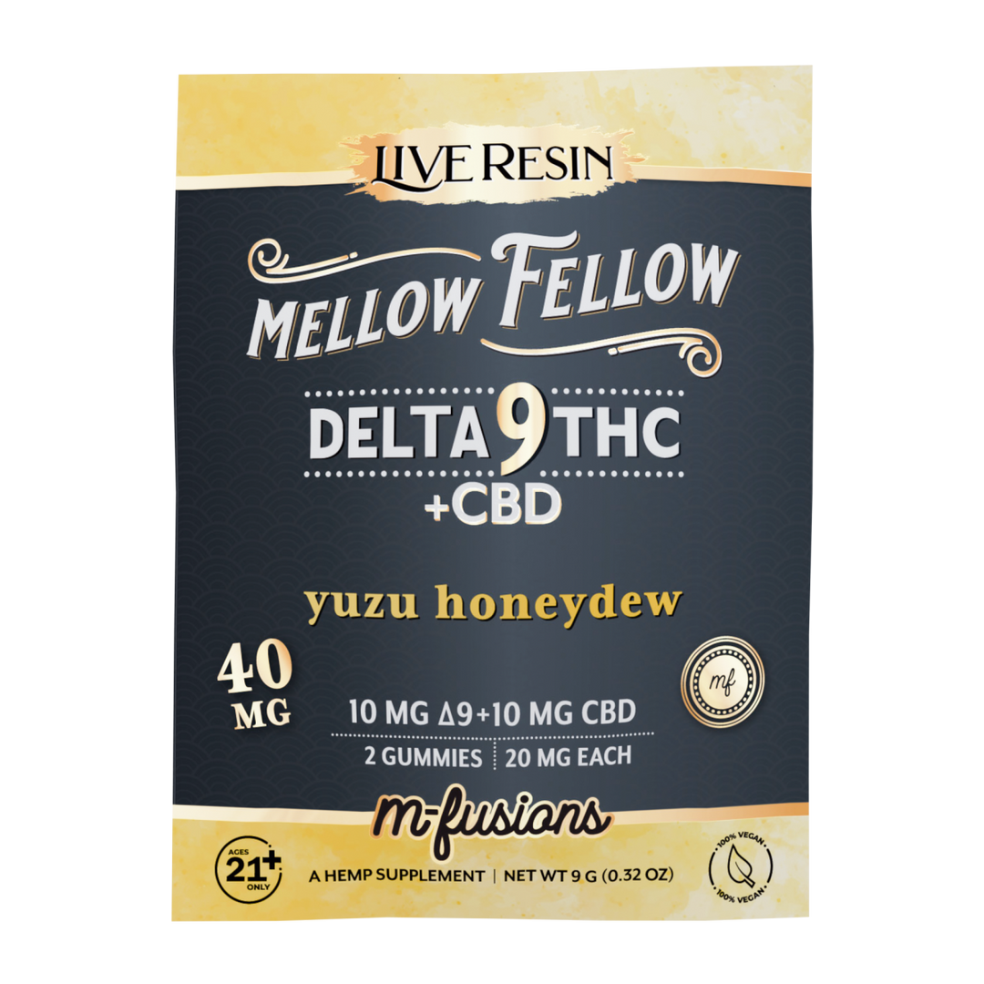 Delta 9 Live Resin Gummies 40mg 2 ct. - Yuzu Honeydew - Mellow Fellow