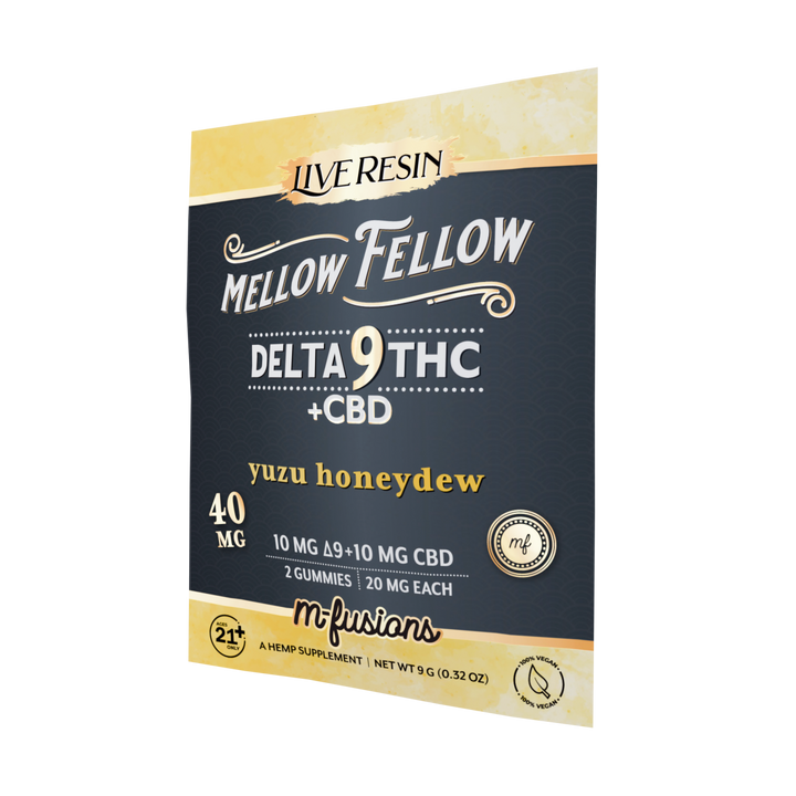 Delta 9 Live Resin Gummies 40mg 2 ct. - Yuzu Honeydew - Mellow Fellow