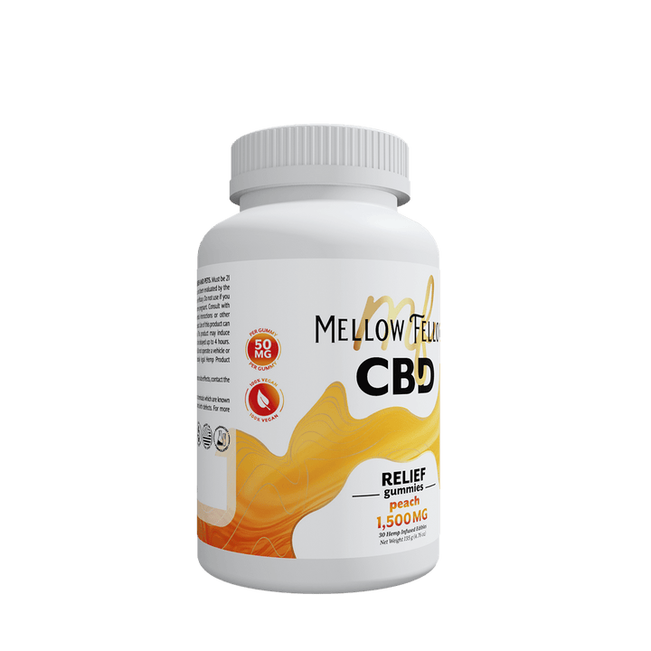 Relief CBD Gummies - 1500mg - Peach - Mellow Fellow