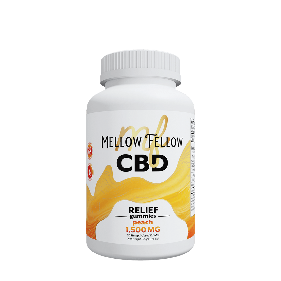Relief CBD Gummies - 1500mg - Peach - Mellow Fellow