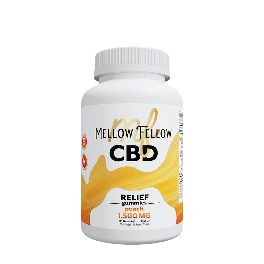 Relief CBD Gummies - 1500mg - Peach - Mellow Fellow