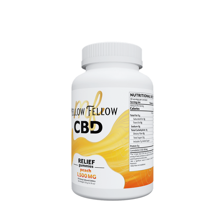 Relief CBD Gummies - 1500mg - Peach - Mellow Fellow