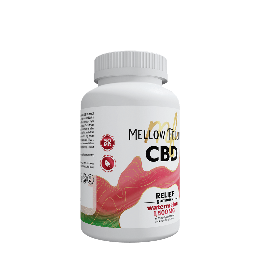 Relief CBD Gummies - 1500mg - Watermelon - Mellow Fellow